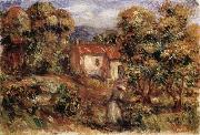 Pierre Renoir Woman Picking Flowers in the Garden of Les Collettes oil painting artist